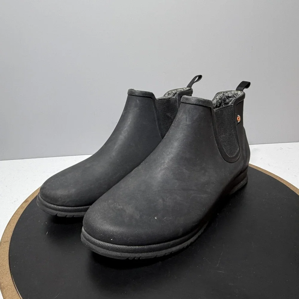 Bogs Boots Womens Size‎ 10 Black Sweetpea Winter Faux Fur Lined Chelsea Rain